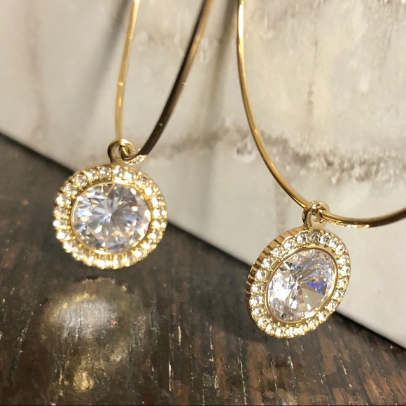 NWT Brilliance Hoop Drop Earrings - Picture 7 of 8